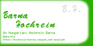 barna hochrein business card